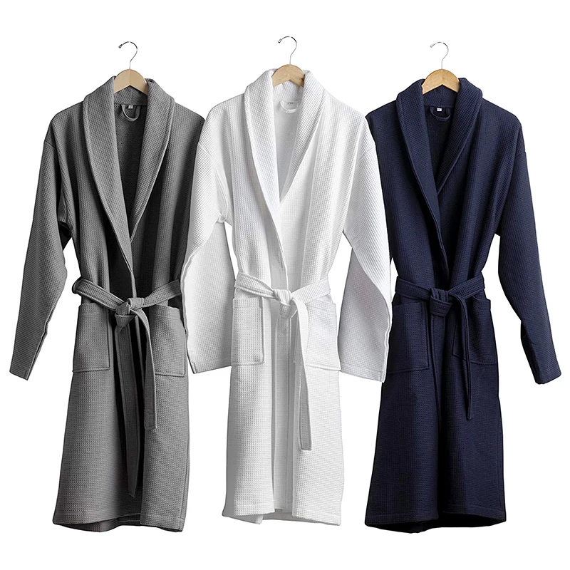 Custom Lightweight 5 Star Hotel Logo 100% Cotton Waffle Bath Robe ...