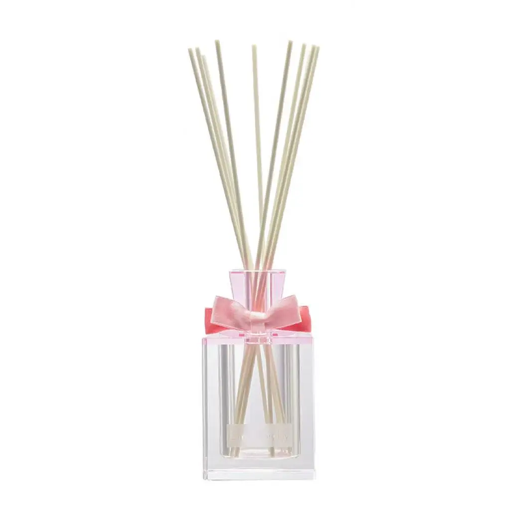 product new design illustration style high end brown glass bottle reed diffuser with black fiber rattan sticks for home-7