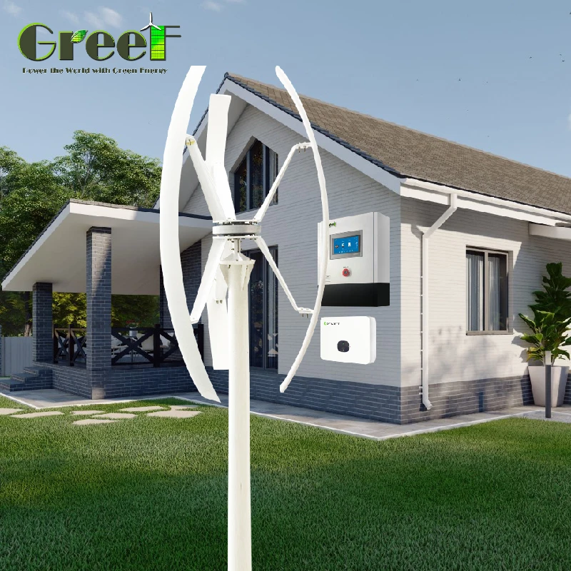 Wind Turbine and Solar Hybrid System New VAWT Roof Top 3KW Micro Vertical Wind Turbines for Hybrid System