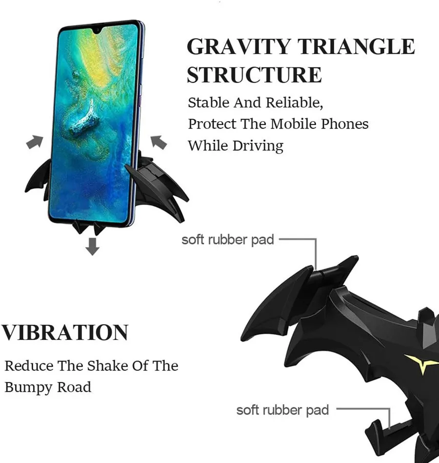 Car Vent Bat Mount Creative Bat Shape Car Phone Holder Mount Universal Gravity Automatic Locking Hands Free Phone Holder