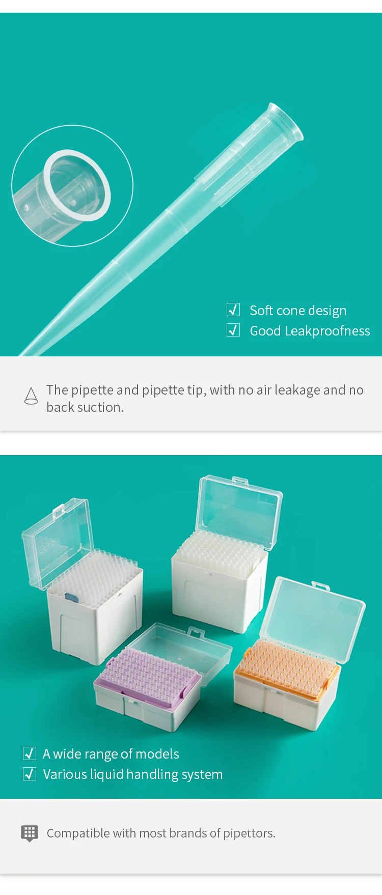 1 Ml Disposable Micropipette Tips Sterile Flitered Pipette Tips With