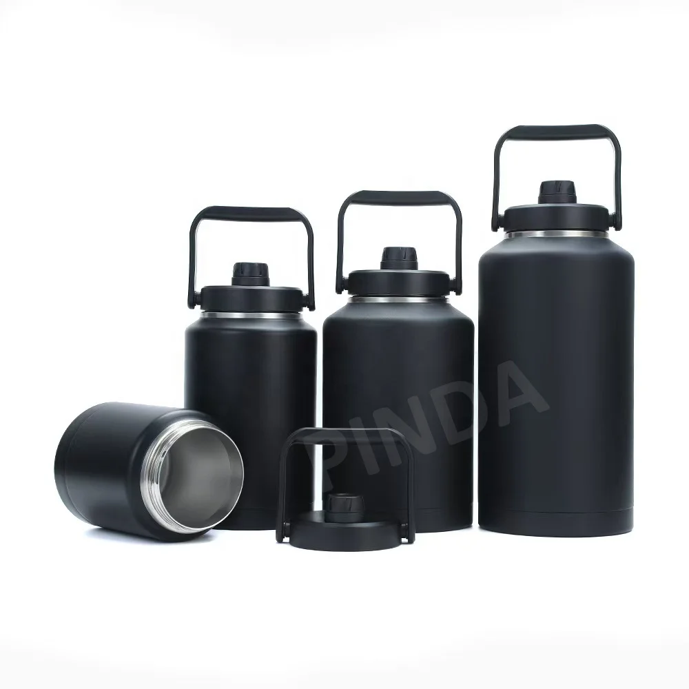 XACIOA 1 Gallon Jugs 64oz 128oz Double Wall Vacuum Insulated Stainless Steel Leak-Proof BPA Free Eco-Friendly Boiling Water Safe