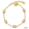White zirconium gold bracelet b919