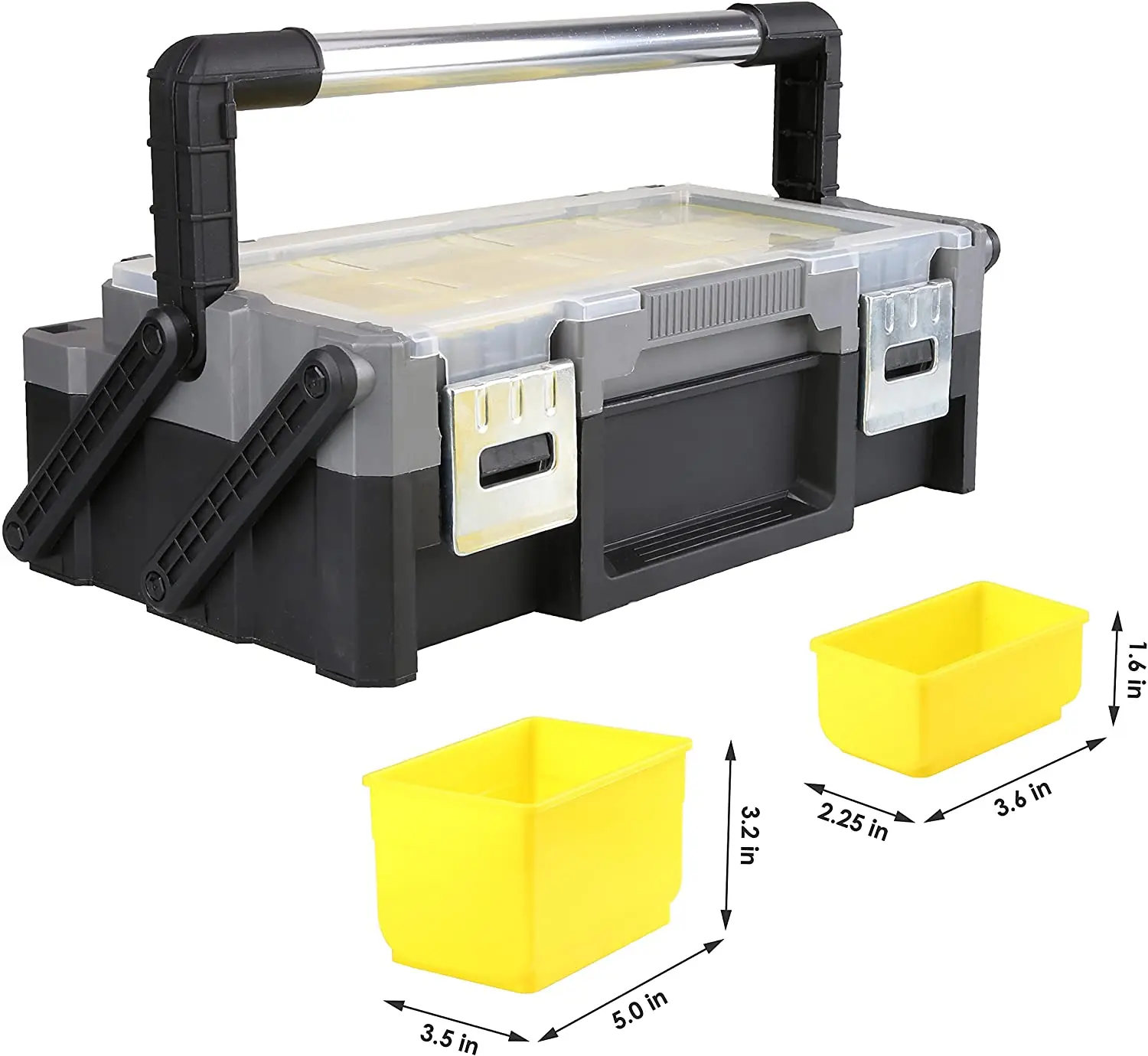 Boîte à outils de rangement en plastique suspendu avec bacs amovibles pour clous variés, chevilles, rondelles et petits composants