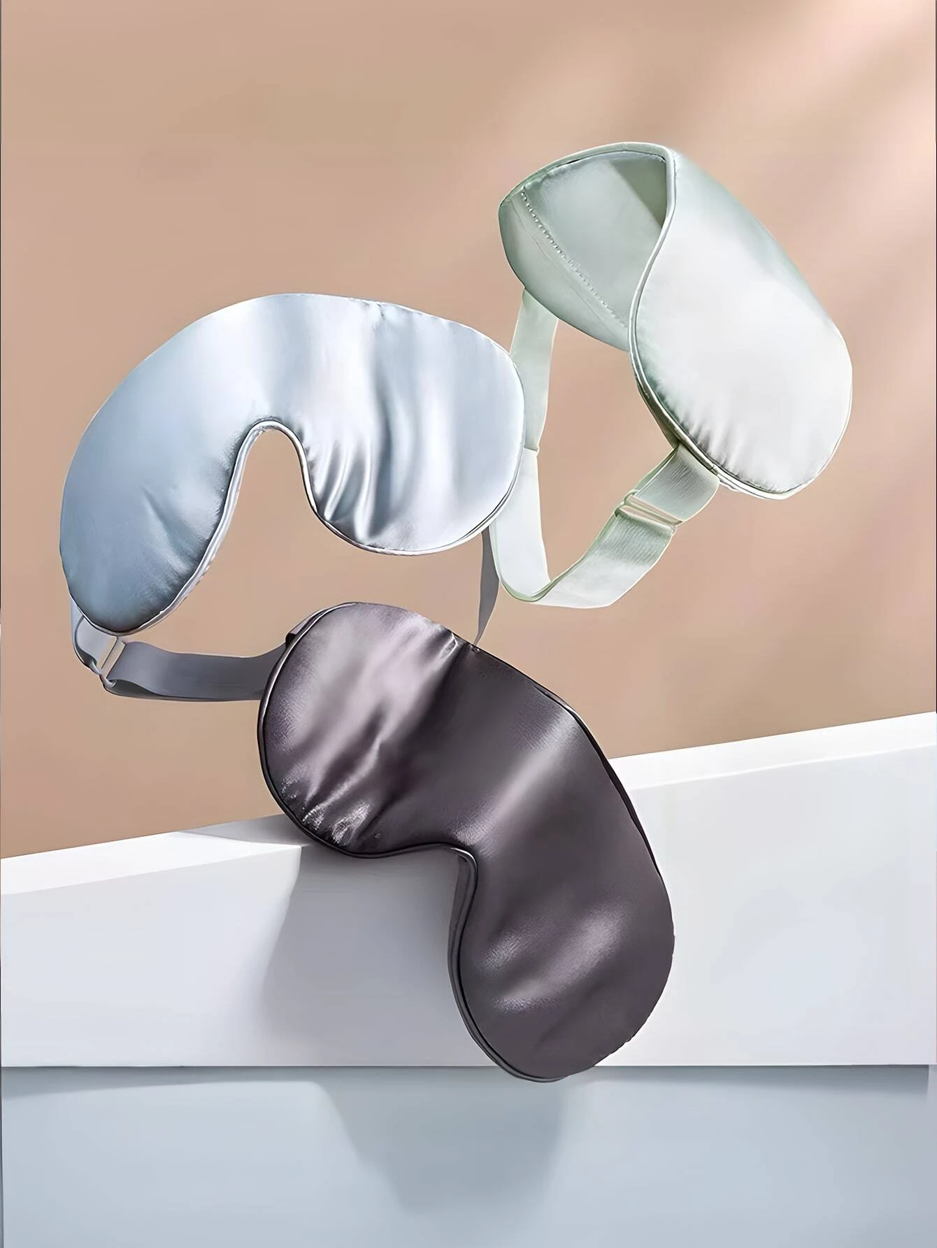 Custom Logo Private Label Satin Eyemask Luxury Polyester Satin Eye Mask