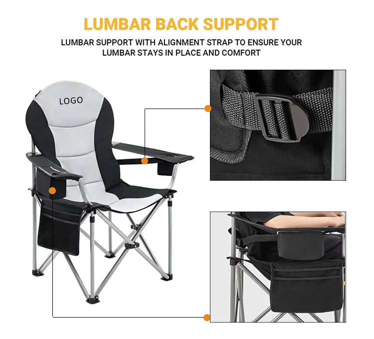 Oversized Fully Padded Folding Comfort Foldable Portable Camping Chairs