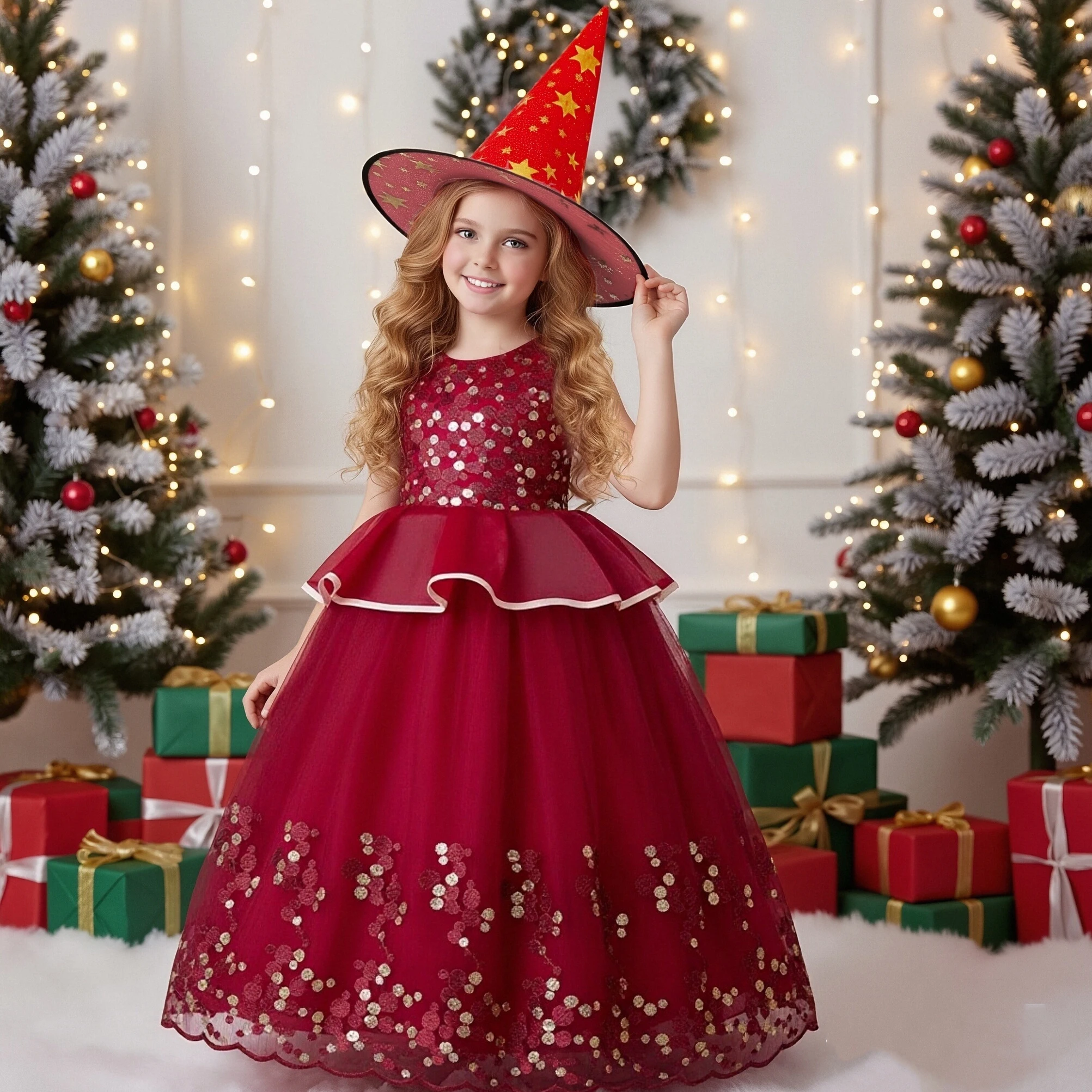 European Style Fluffy Summer Dresses for Girls of 10 Year Old Golden  Beading Girl Party Dresses Rose Flower Girl Wedding Gown| Alibaba.com