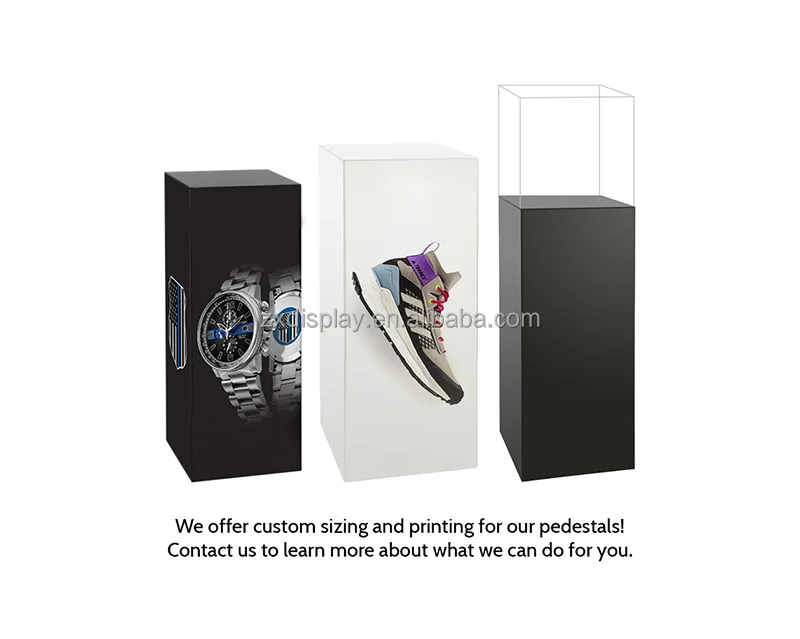 Factory Customized Transparent Acrylic Display case Museum Display Case Black White Acrylic Plinth Display Wholesale Clear
