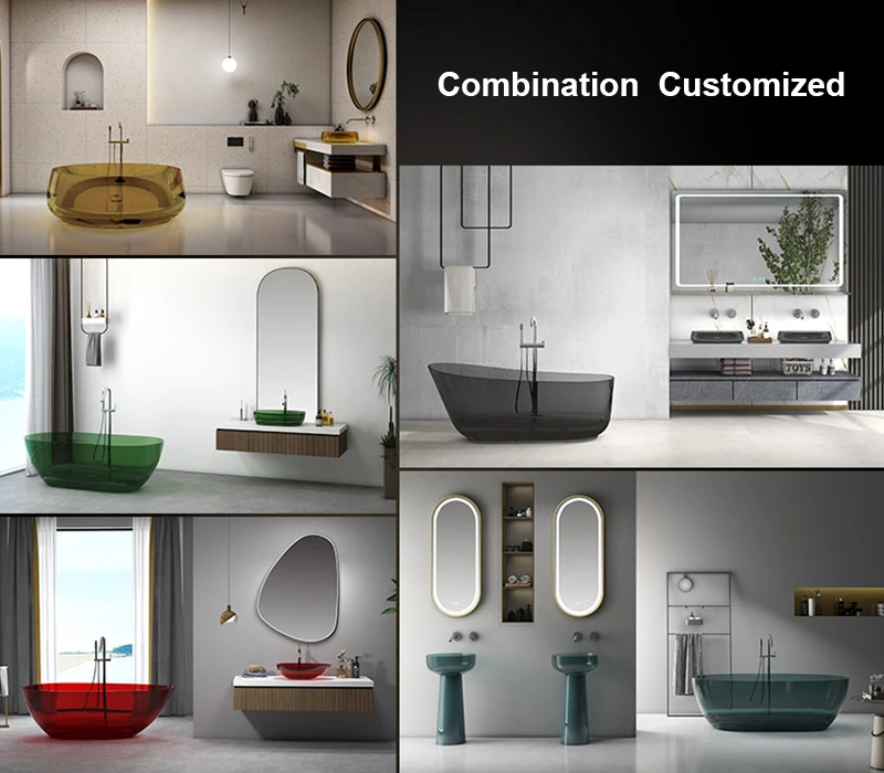 Transparent Color Basin Modern Colorful Crystal Vessel Clear Resin Basins Solid Surface ...