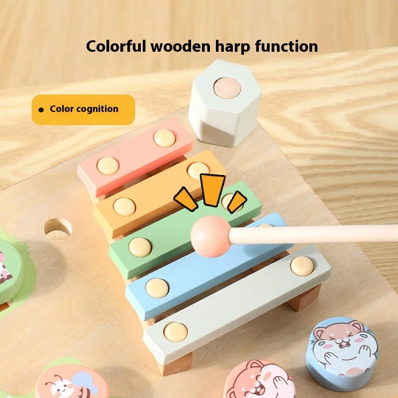 공장 직판 양면 목재 바쁜 보드 남녀공용 몬테소리 교육용 목재 보드 게임 어린이 유치원 놀이용