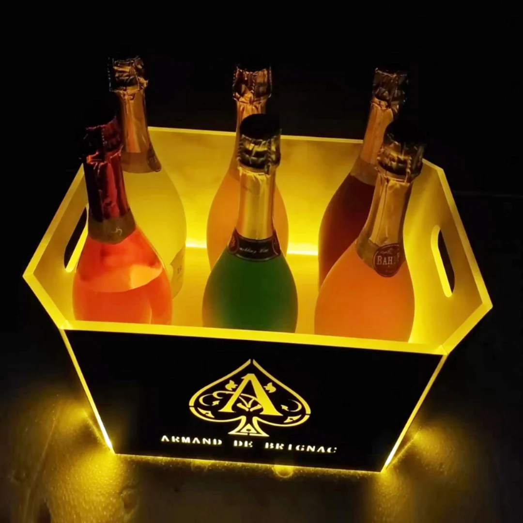 Luminous ice bucket plastic large ice wine frame led champagne bucket luminous beer bucket bar for night club