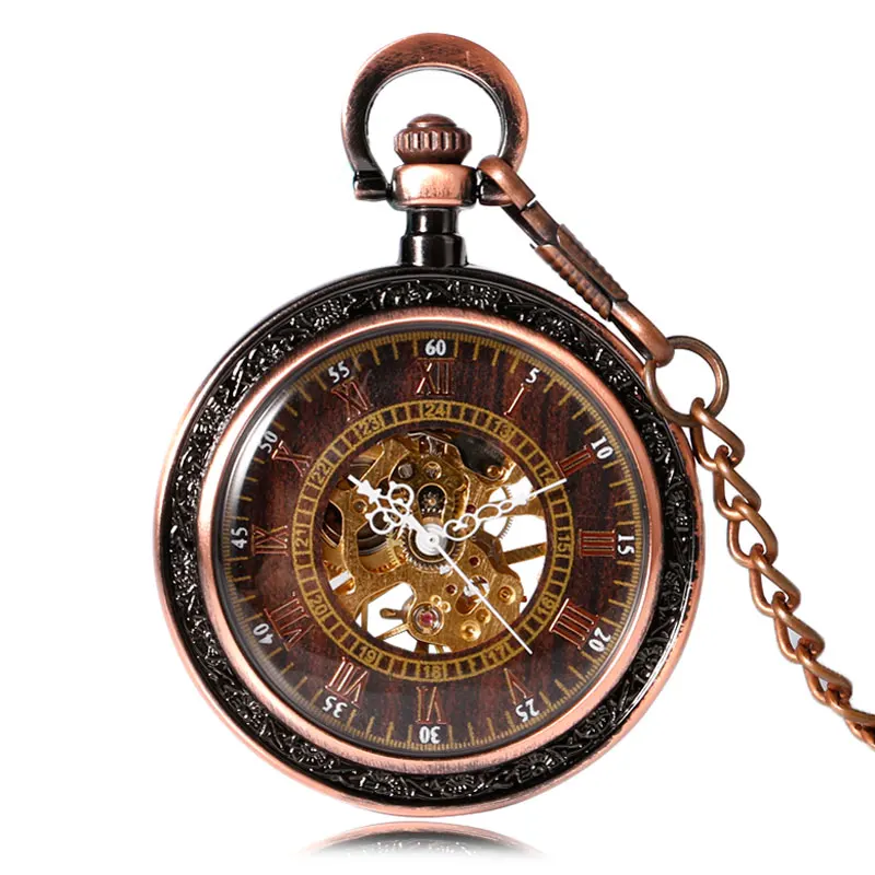 Exquisite Copper Mechanical Pocket Watch Antique Fob Clock