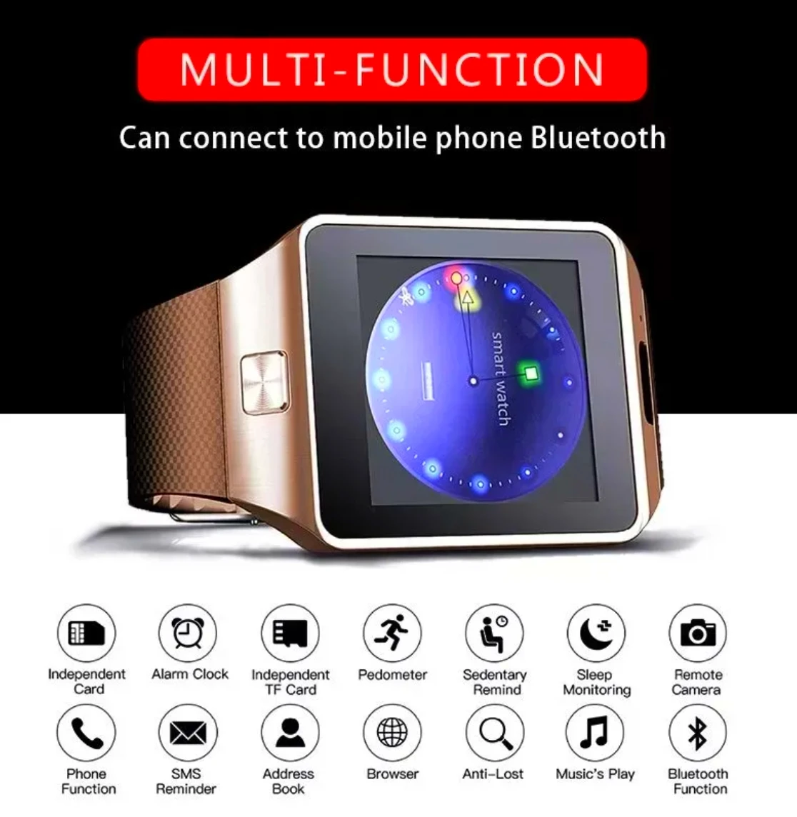 Hot Sale Smart Watch Dz09 Smartwatch With Camera Bt Support Android Ios  With Sim Card Factory Price Android Smart Watch