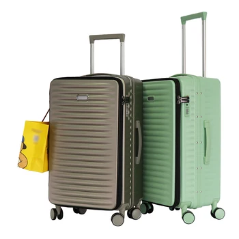 Hot selling  front opening 24 inch luggage suitcase Customized logo  Case  with Aluminum Trolley business trip suitcase