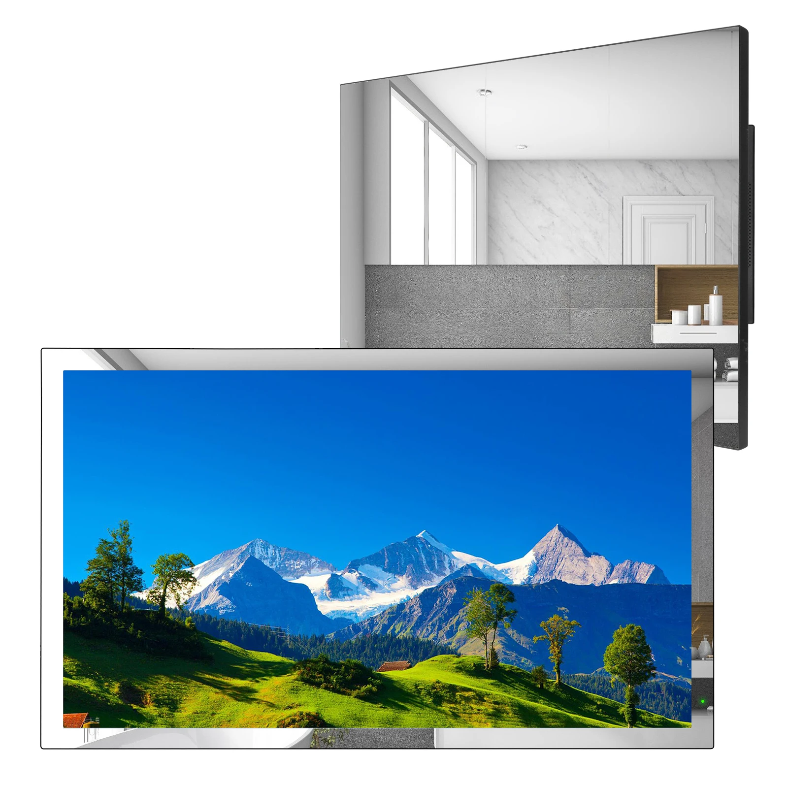 Soulaca 22-inch Badkamerspiegel TV – IP66 Waterdicht, Smart TV Met Wi-Fi, Bluetooth, Luidsprekers En Full HD Display