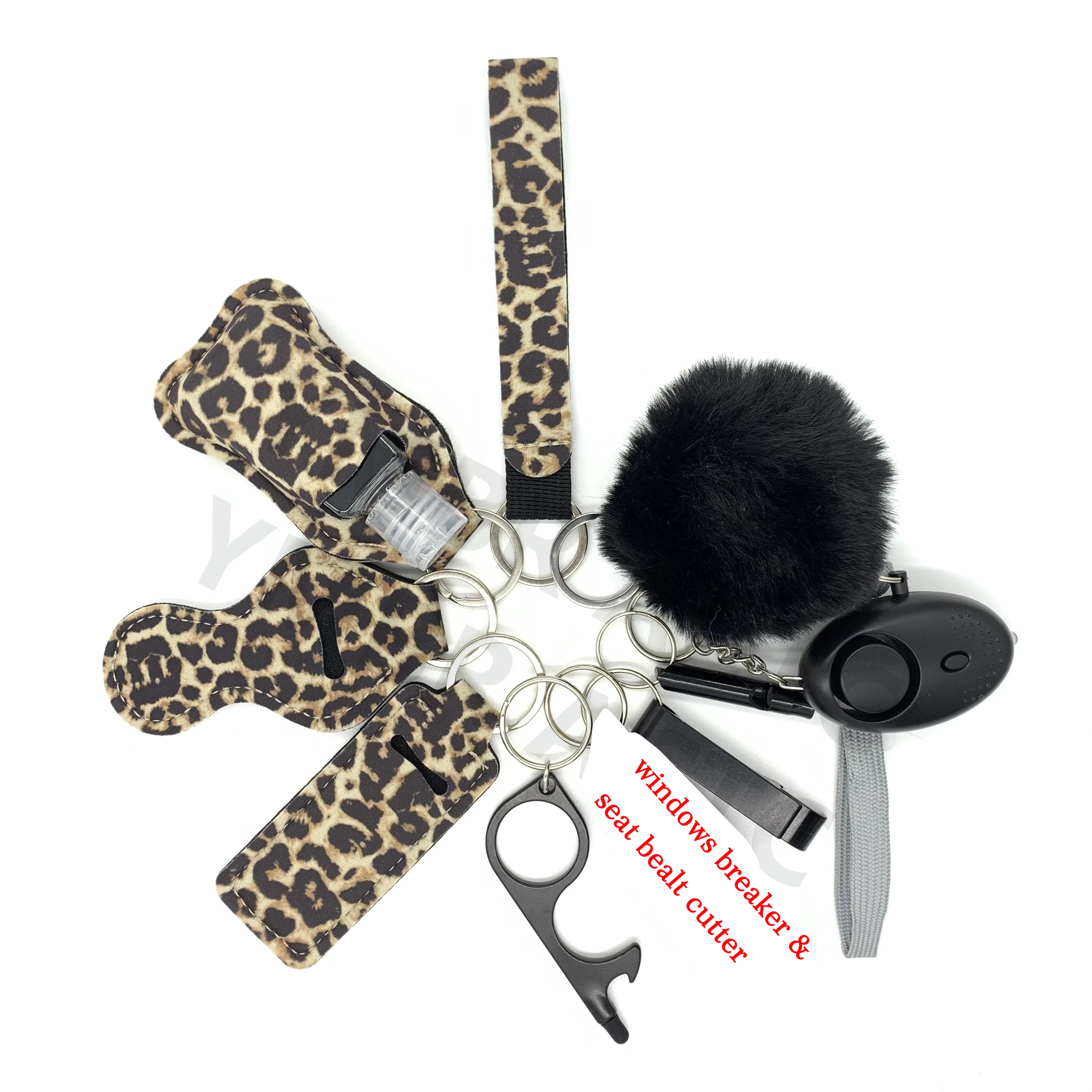 Factory Price 10pcs/set Customized Self Defense Keychain Set Safety Tool Key Chain Personal