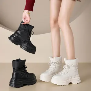 Thick Soled Women's Snow Boots with a 10cm Increase in Height, Winter New Style with Plush Cotton Shoes, Short Boots