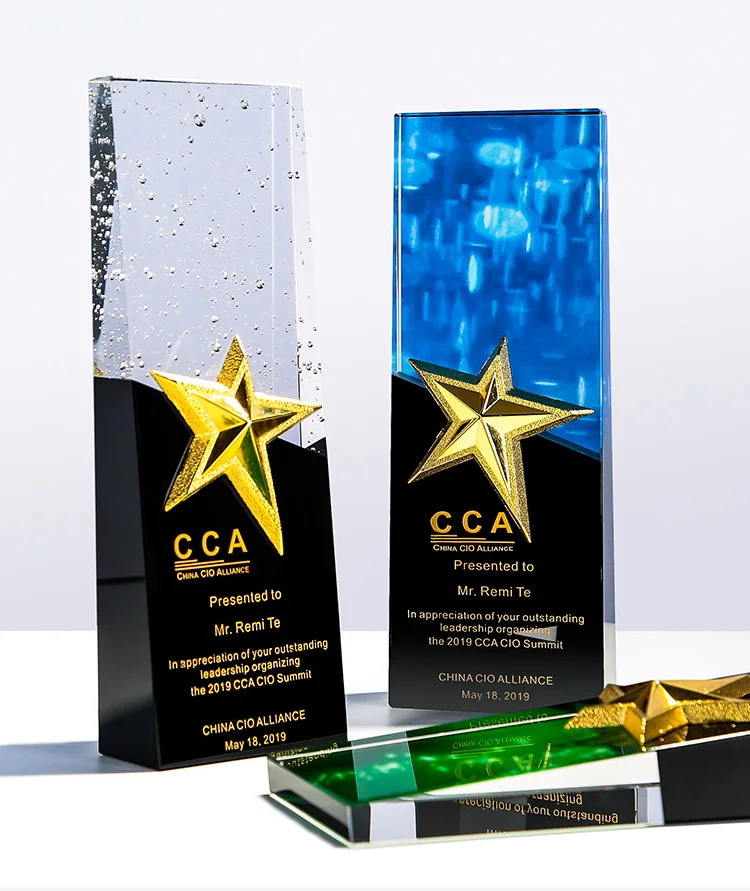 Luxury Transparent Crystal Trophy from China Winner's Honor Business Football Cup Champion Torch Luxury Style Gift Winner