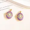 Xl4542 golden purple photo clip pendant with blooming flowers