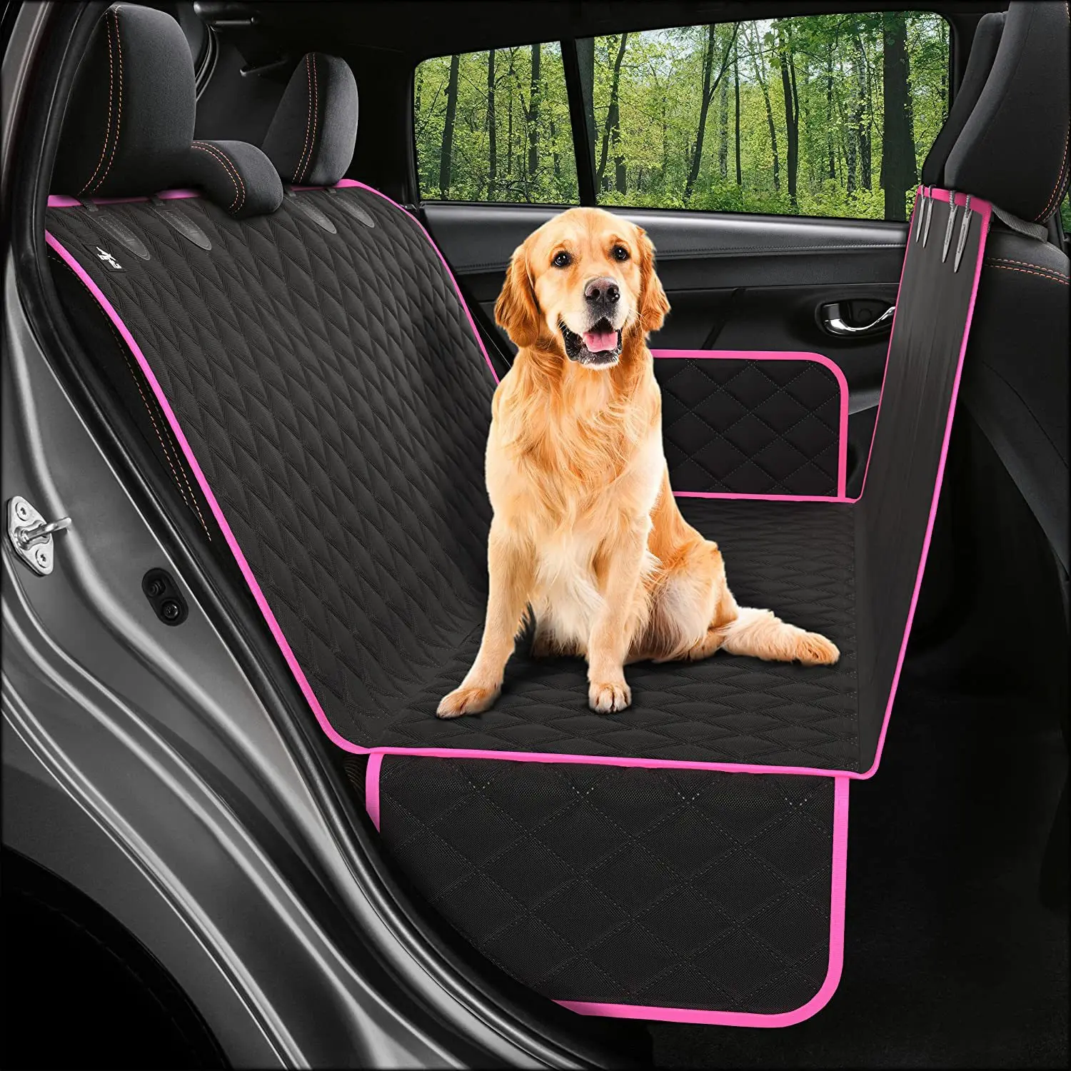 Hot Selling Waterproof High Resistant Oxford PVC Waterproof Bottom Travel Pet Dog Car Back Seat Cover for Pets Waterproof factory