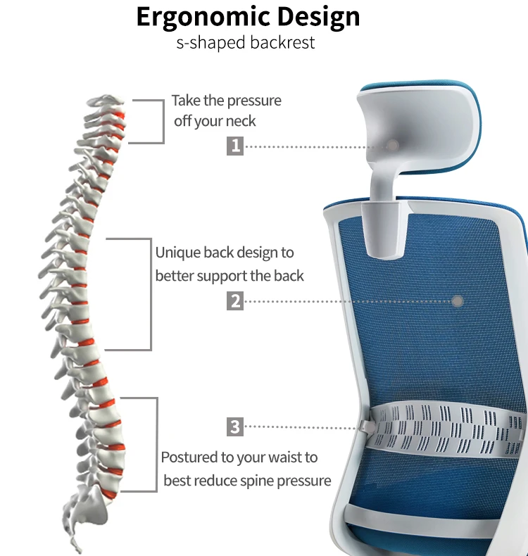 Adjustable Height With Headrest Executive Office Chair factory