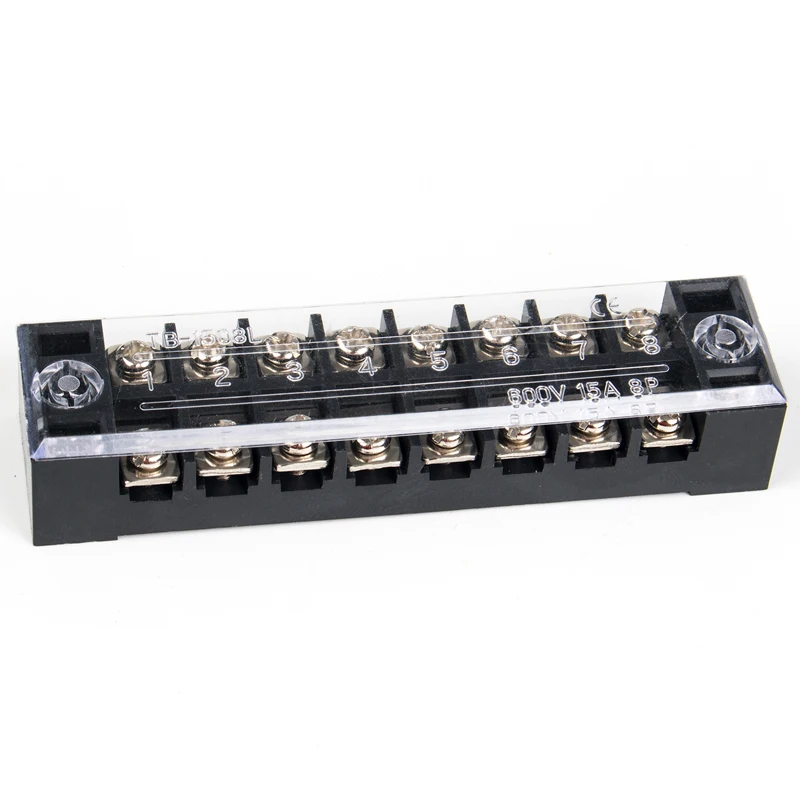 Kit Di 6 Morsettiere A Barriera Uxcell A Doppia Fila 8 Posizioni 600V 15A Per Cavi (TB-1508L)