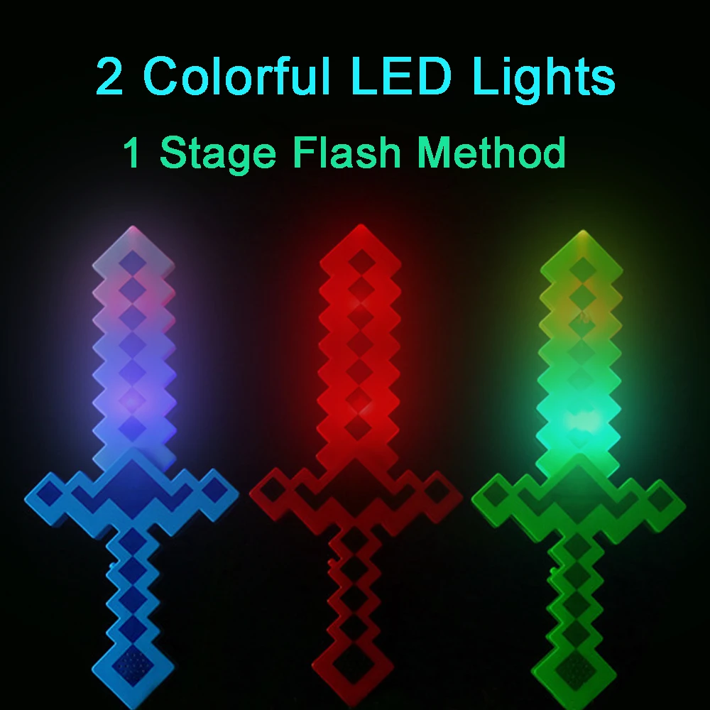 Ishine оптовая продажа, новинка, тема кибер-мир, праздничные игрушки, световой меч, игрушка, мозаичный пиксельный меч, светодиодный световой меч