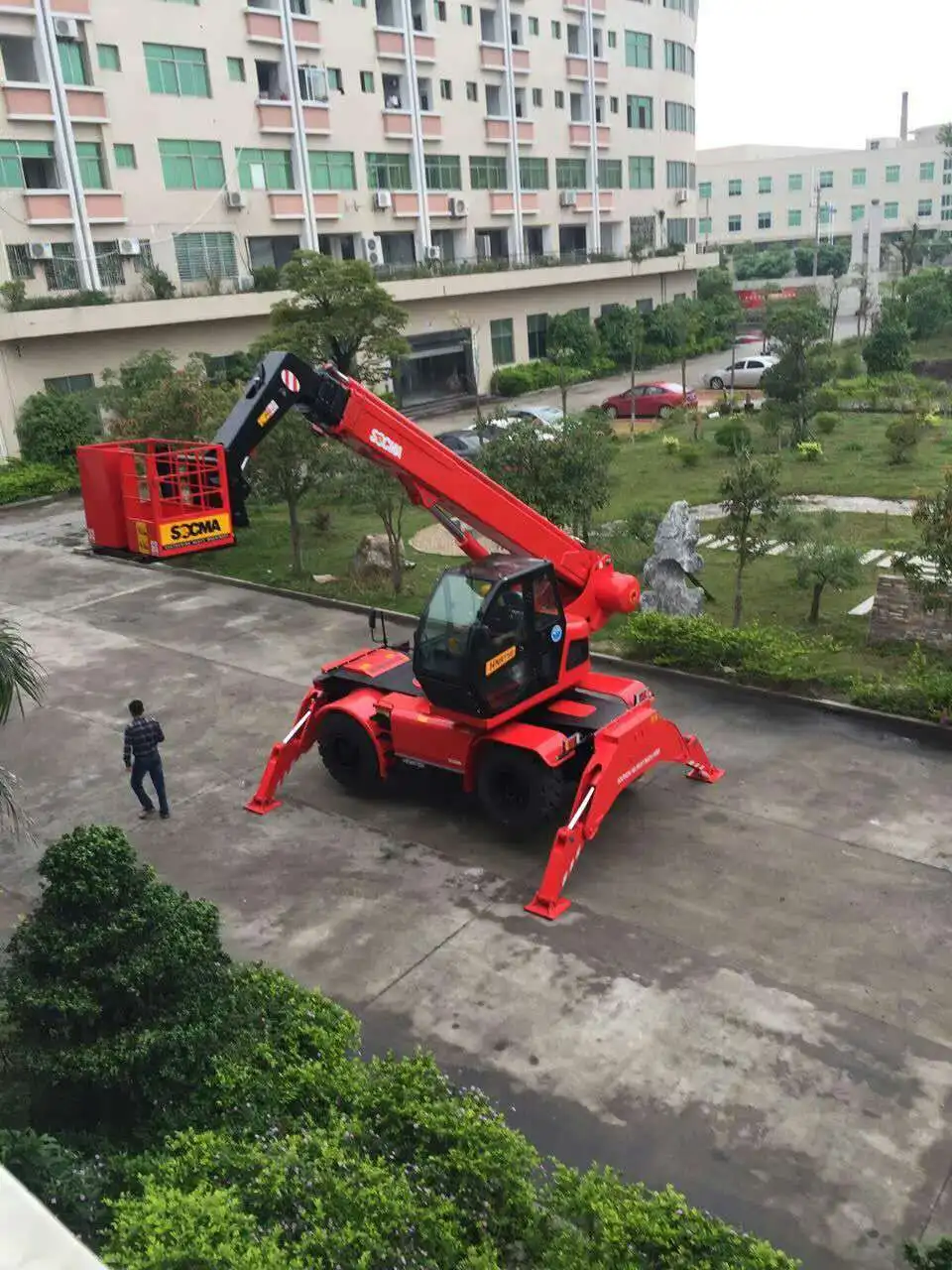 SOCMA Telehandler Telescopic Handler Forklift 5 Ton Telehandler Telehandler Attachments With Working Platform Bucket Hooks