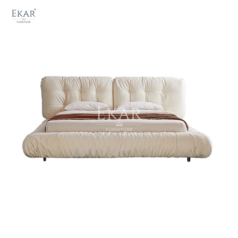 Modern Design King Bedroom Sets High Quality Plush Velvet Upholstered Smart Bed Wholesale Furniture with Wooden Frame