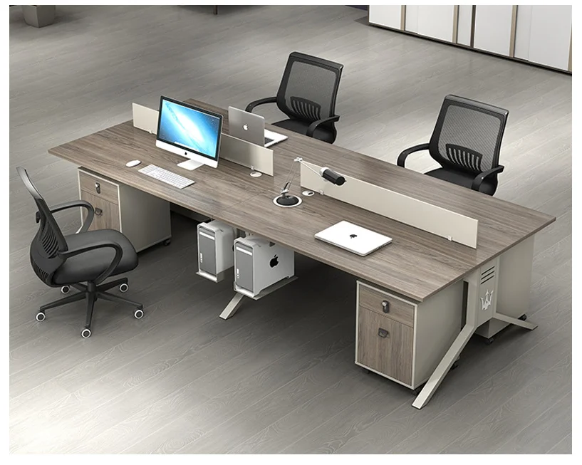 Staff Desk And Chair Combination Modern Modular Office Furniture For ...