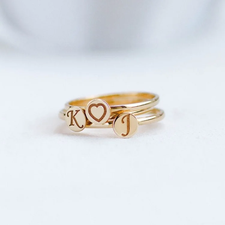 Sieraden Ringen Midiringen Rose Gold Initiële Midi Ring 