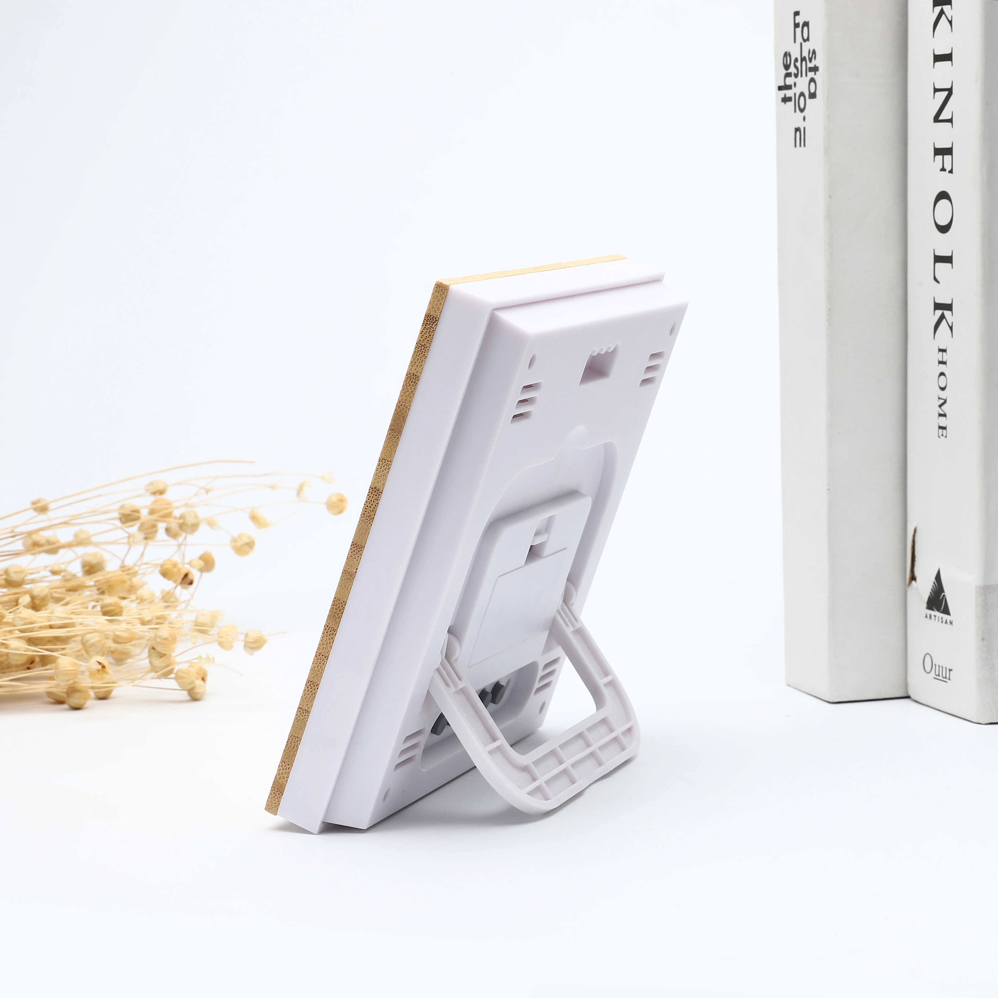 Promotional Bamboo Weather Station Eco-friendly Multi-functional LCD Digital Calendar Alarm Clock