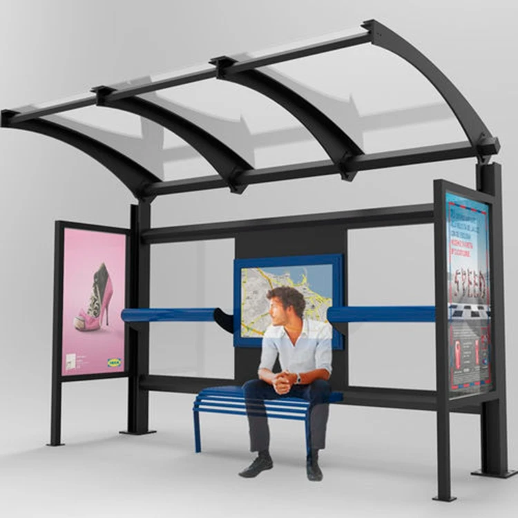 Сборный автобусный навес наружная оцинкованная стальная металлическая автобусная остановка цена