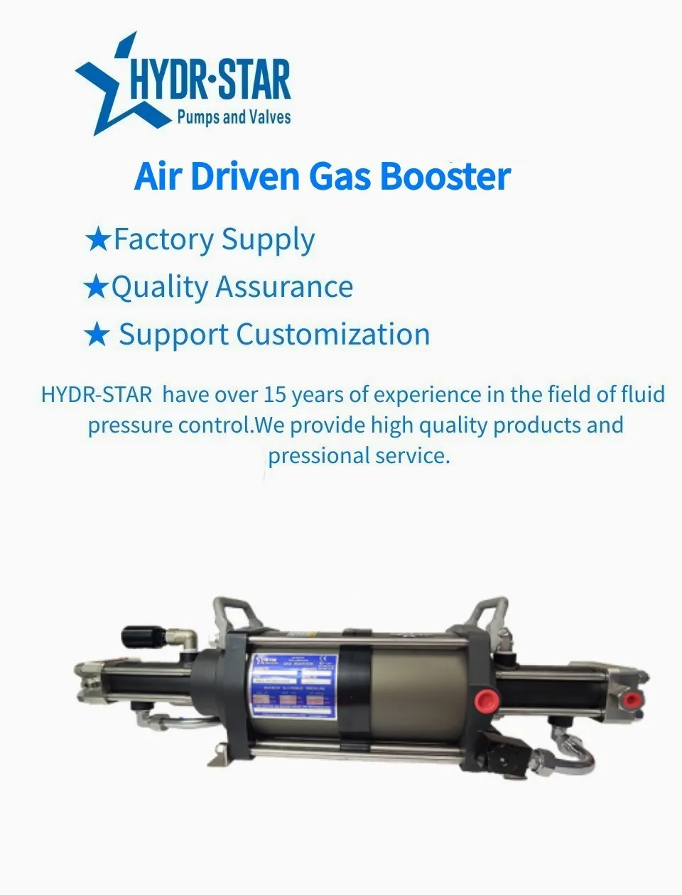 Double Action Single Stage Pneumatic High Pressure air Driven Gas ...