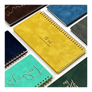 Custom Desktop Planner Flip Calendar Perfect Spiral Binding to DO LIST Office Agenda PU Leather Journal Mini Meeting Notebook