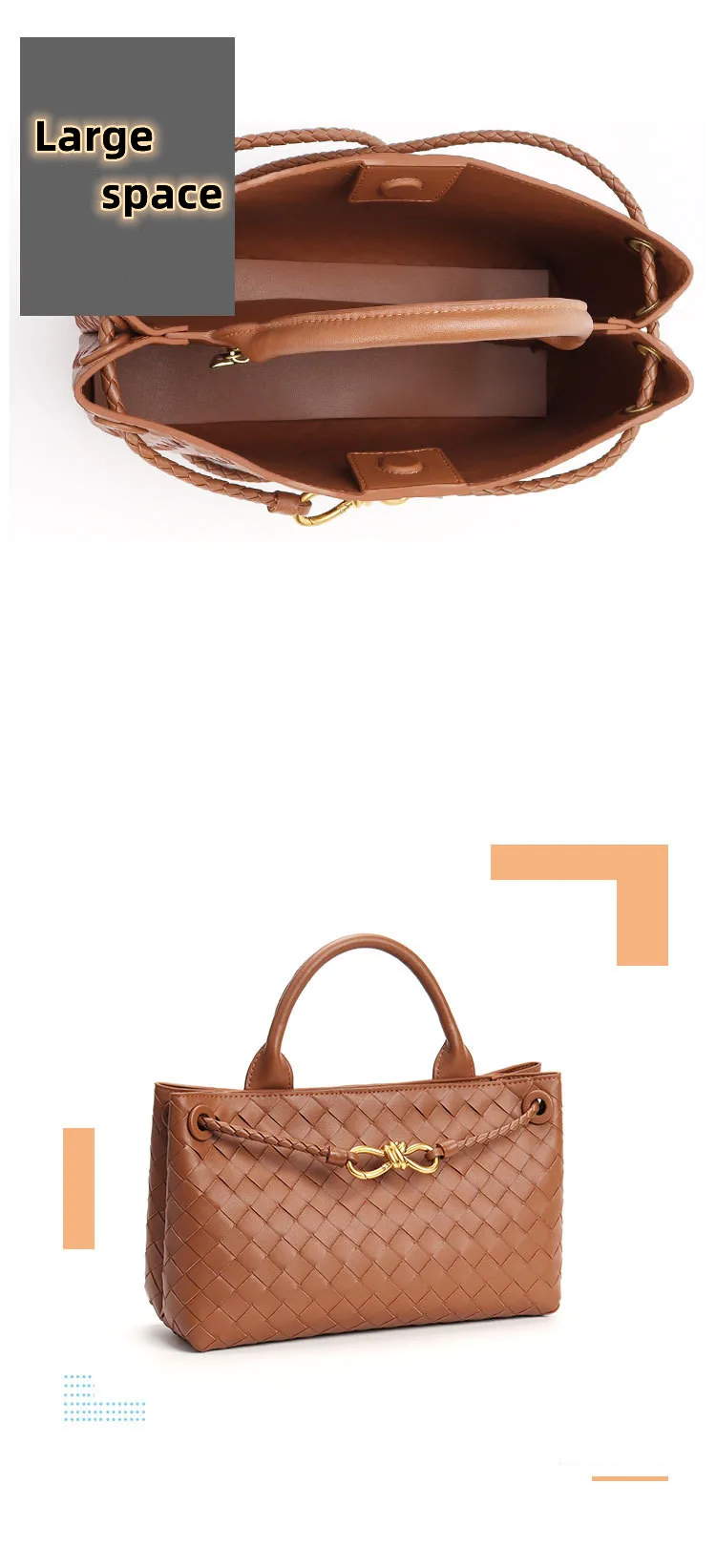 New Luxury Genuine Leather Hand-woven Handbag For Women High Quality ...