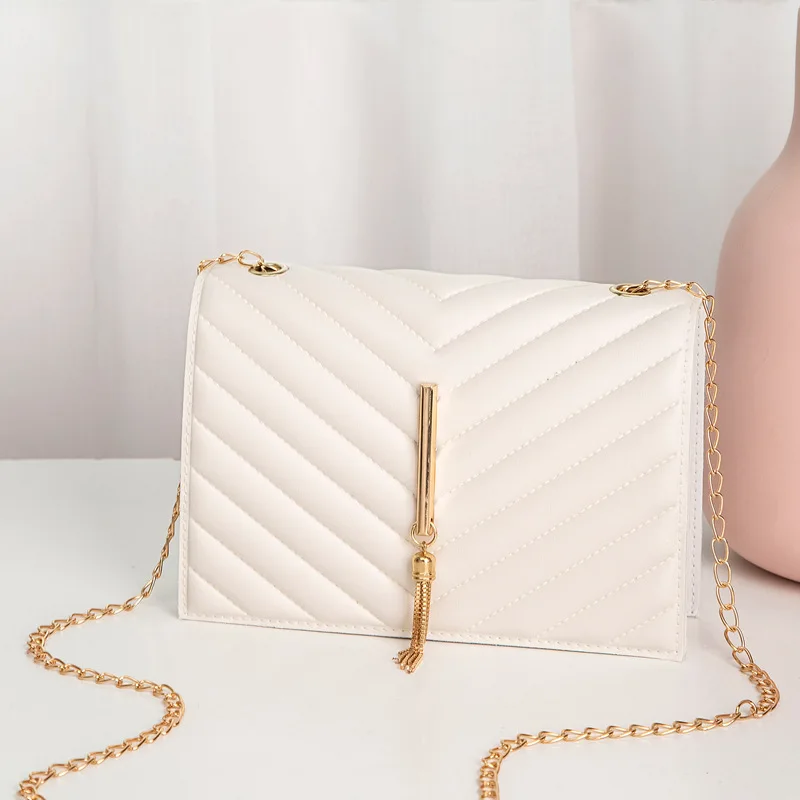 2025 Ladies Handbags Handbags Fashion Women's Bags Korean Crossbody Small square Bag V Grain Compression Lattice Pillow Bag