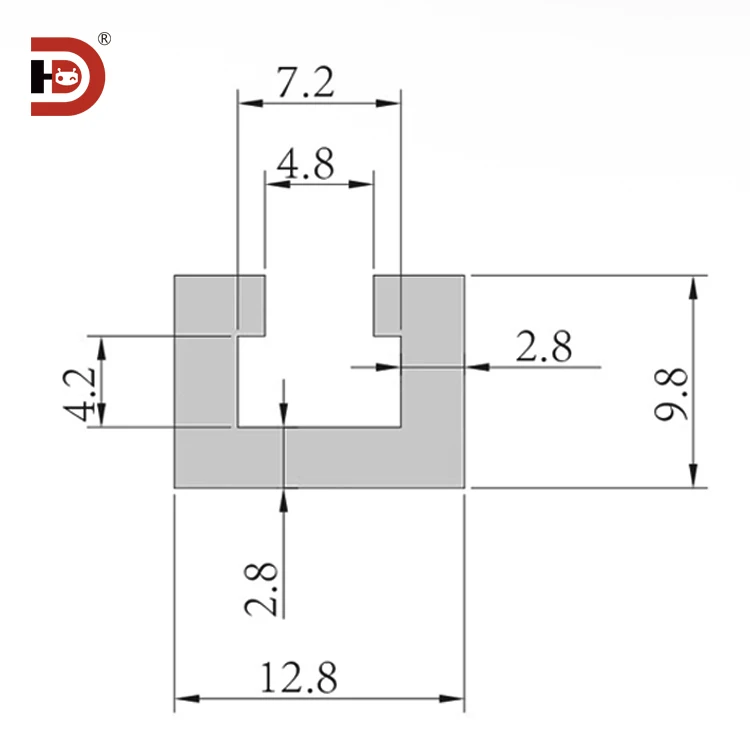 product 10  13 photoelectric switch installation slot sensor installation guide rail aluminum u shaped aluminum strip c shaped-3