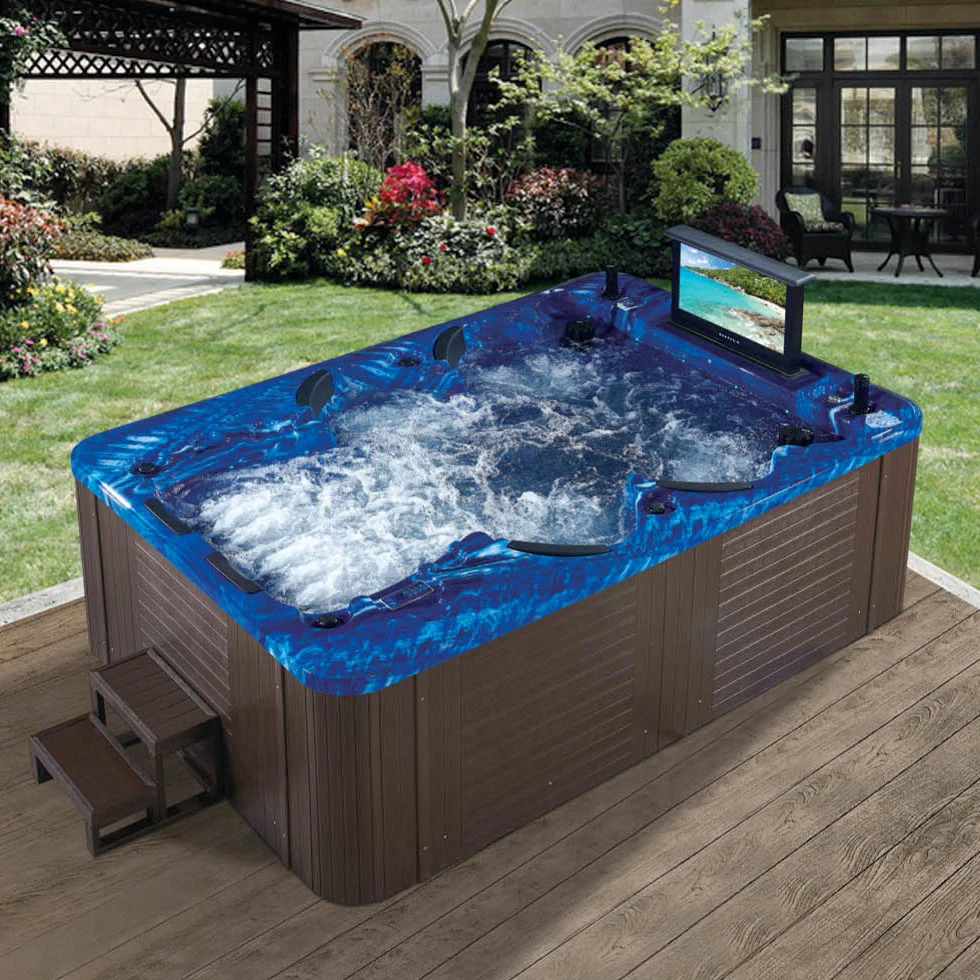 大型8人用ファミリーセックスマッサージ風呂、1080pビデオTV付き