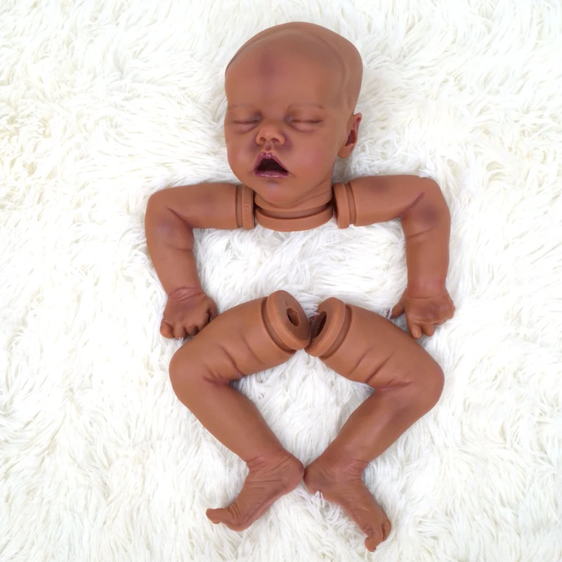 17 Inch Black Twins a Reborn Baby Vinyl Kits Painted Not Assembled DIY Bebe  Doll Parts for Sale