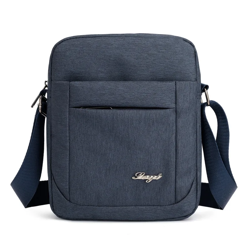 Black Slim Small Nylon Custom Luxury Designer Crossbody Men Shoulder Bag  with Logo