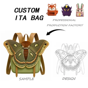 Customized Kawaii Large Transparent Holographic PU Travel Ita Bag Student Shoulder Bag With Transparent Window Ita Bag