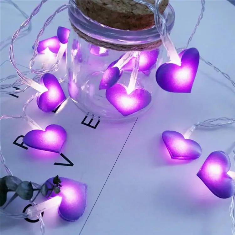 battery operated heart shaped lights