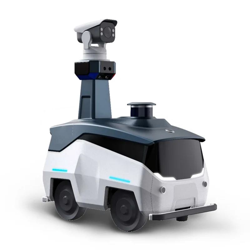 İş Yeri ve Fabrika Güvenliği için Gerçek Zamanlı İnsansız Devriye Robotu İç ve Dış Mekan Kullanımı için Park Manzaralı Alan Uzaktan Denetim