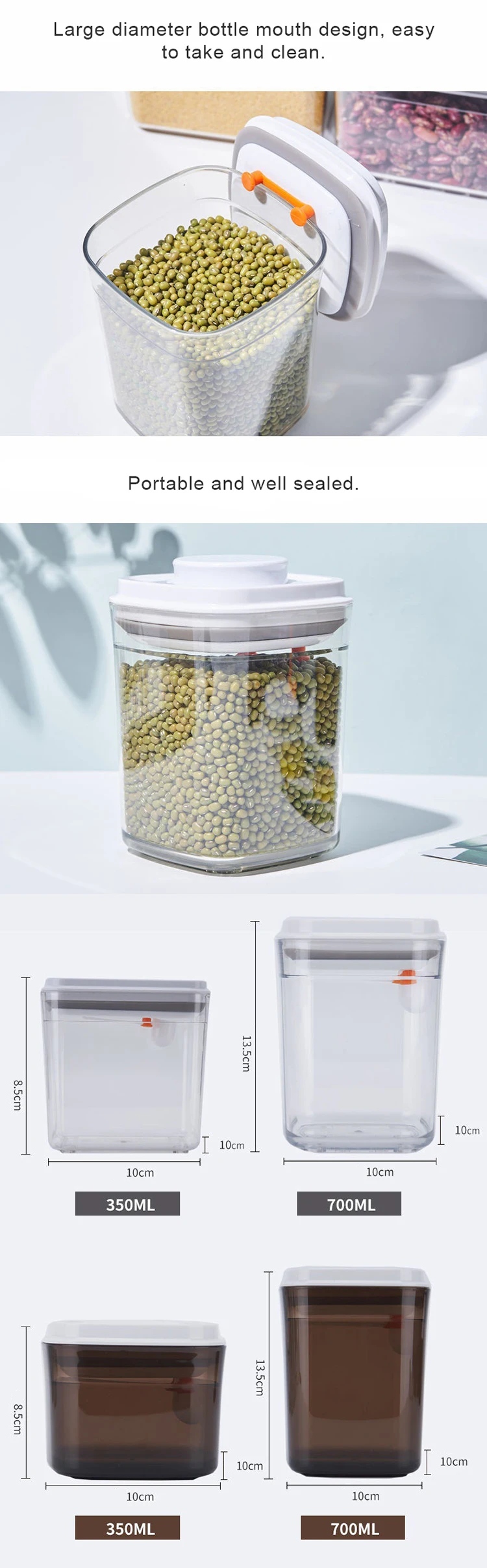 Bpa Free Airtight Food Storage Containers Push Pop Containers With Lid