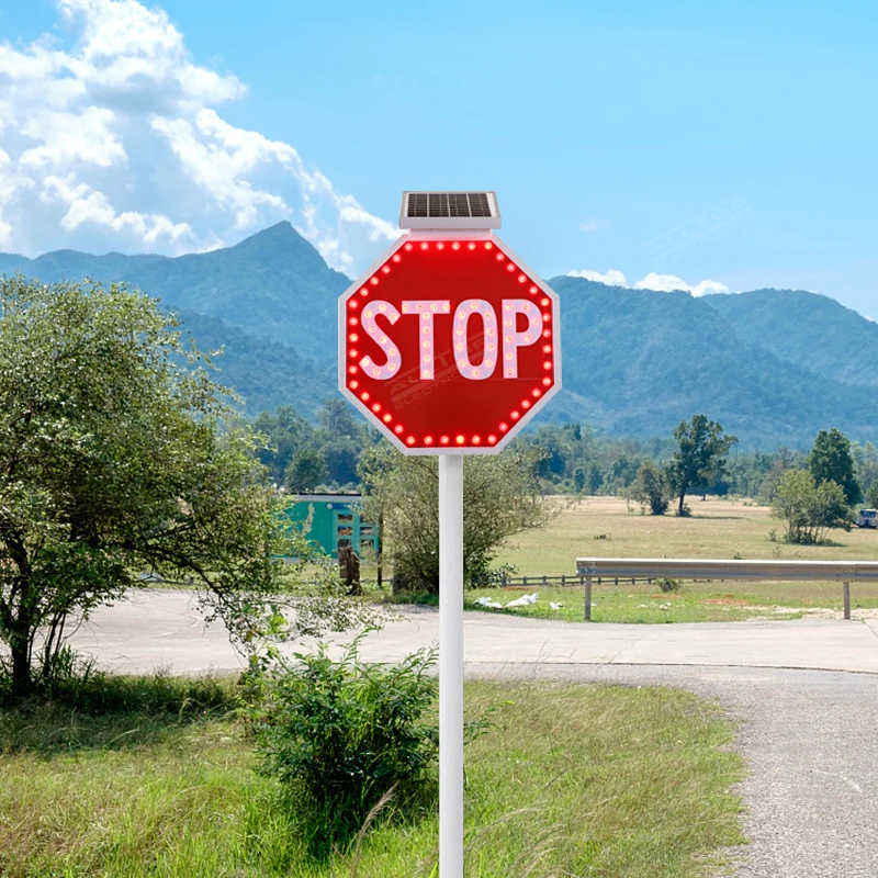 ALLTOP Солнечная Панель Светодиодная мигающая восьмиугольная Дорожная безопасность Предупреждающие Знаки Дорожный Знак