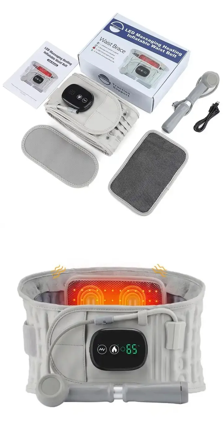 Hot Electric Vibrating Massage Belt Inflatable Lumbar Waist Heating