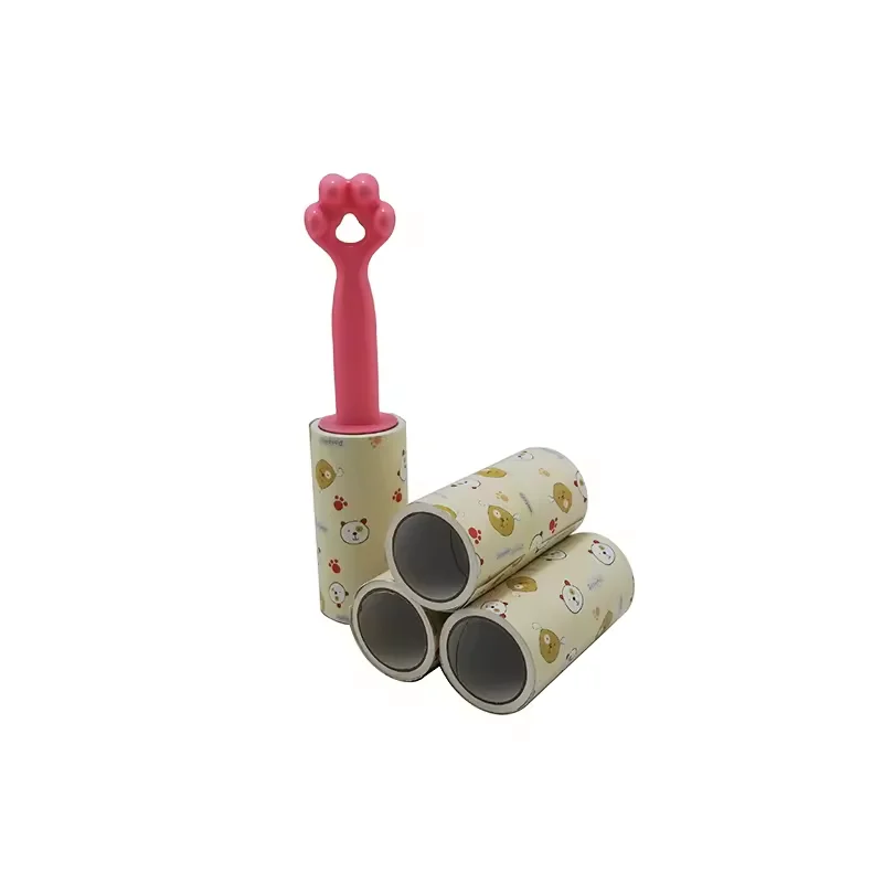 Custom Large Cat Lint Roller Sticky Paper Hair Remover 60 Sheets Portable PP Manual Style Cleaning Tool for Clothes Pets Plastic
