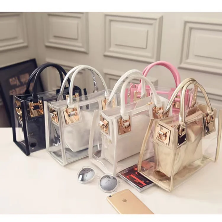 Bolsa Pequena Transversal Transparente Branco