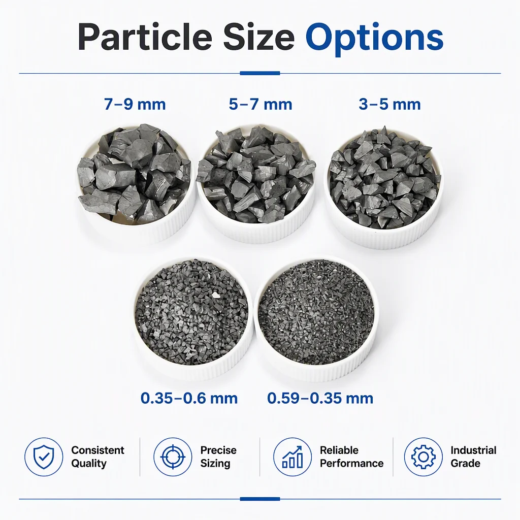 Sintered Tungsten Carbide Grits & Particles 100% Virgin Material YG6C/YG8C Grades 0.35~9mm Mesh ASTM Certified